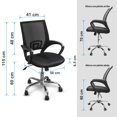 thumbnail image 2 of Pack de 2 sillas operativas color Negro base metalica giratoria reclinable TOPLIVING Base metalica giratoria con ruedas engomadas silenciosas., 2 of 5