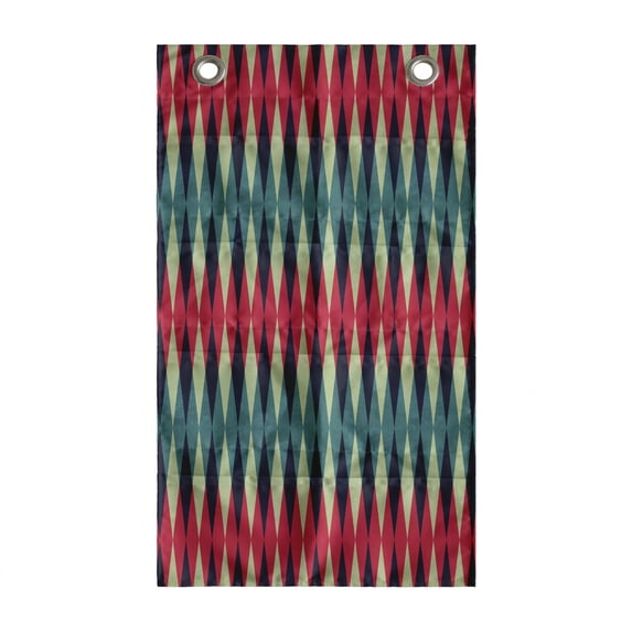 Rhombus Hanging Pocket Organizer, Classical Design of Altered Harlequin Pattern, Printed Polyester Storage Bag with Pockets, 21" x 31", Teal Vermilion