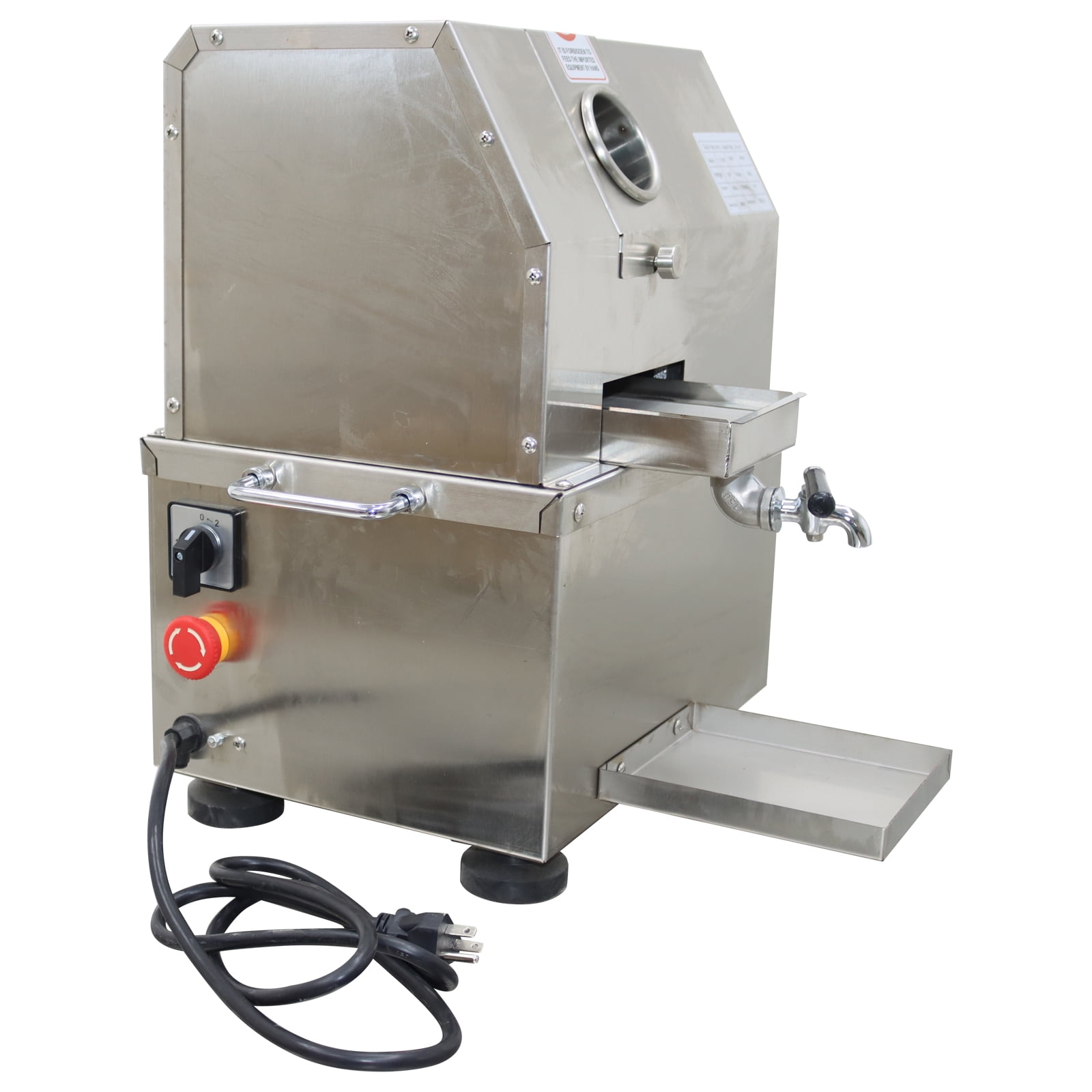 3-Roller Sugarcane Juicer Extractor Electric Desktop Stainless Steel 110V