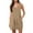 Khaki, variant on Kmdttou Dresses for Women 2025 Fashion Women Summer Casual Round-Neck Lace Short Sleeve Solid Dress Beach Sundress with Pockets