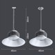 thumbnail image 2 of Luz LED de gran altura, aluminio, a prueba de herrumbre, alto brillo, luz de tienda de gran altura con cadena de eslinga para almacén, 2 of 7