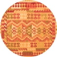 thumbnail image 1 of Ahgly Company Indoor Round Abstract Orange Contemporary Area Rugs, 6' Round, 1 of 1