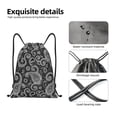 thumbnail image 5 of Drawstring Backpack - Black White Indian Paisley Splash Proof Small Drawstring Gym Bag for Women Men, Cinch Sports String Bag Backpack for Travel Swimming Beach, 5 of 8