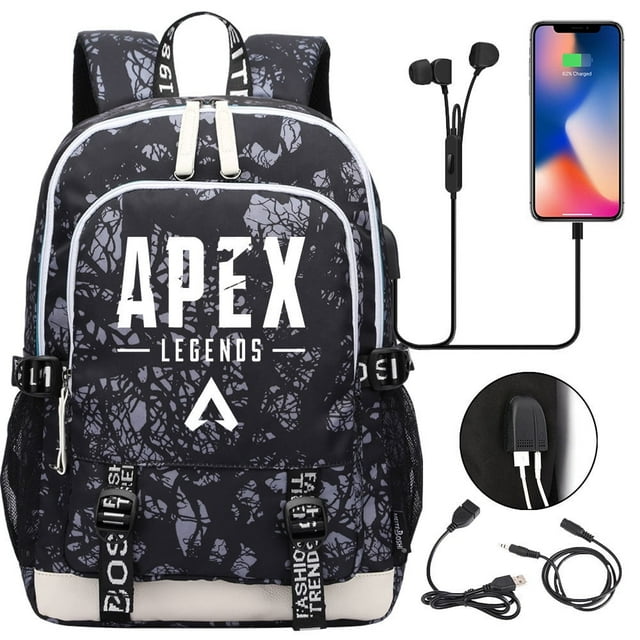 Étudiants APEX Légendes Bookbag USB Recharge Port Sac de Voyage Léger Sac à Dos Graphique