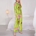 thumbnail image 3 of Daiia Avocado Work Out for Women's Long-Sleeved Pajama Set – Soft & Comfortable Sleepwear Button-Up Pajamas Cozy Lounge Wear-XX-Large, 3 of 7