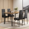 thumbnail image 5 of 5 Pieces Dining Table Set for 4, Modern Wooden Kitchen Table and 4 Upholstered PU Leather Chairs, Small Dinette for Dining Room, Breakfast Nook, Apartment-Retro Tabletop, 5 of 8