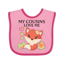 Inktastic My Cousins Love Me Little Fox Boys or Girls Baby Bib