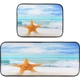 thumbnail image 7 of SKYSONIC Summer Beach Starfish Kitchen Mats and Rugs Sea Wave Blue Sky Floor Runner Area Rug Washable Carpet Perfect for Living Room Bedroom Entryway,19.7"x27.6"+19.7"x47.2", 7 of 7