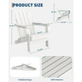 thumbnail image 2 of Wildbreak Outdoor Folding Adirondack Chair, with Wooden Textured, 29.92 x 29.13 x 35.43“, White, 2 of 9