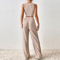 thumbnail image 4 of yievot Two Piece Outfits for Women Sweater Sets Short Knit Pullover Tops Elastic Waisted Pants Lounge Sets Tracksuit, 4 of 9