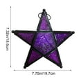 thumbnail image 3 of ToyKingdee Stained Glass Star Shape Lantern Hanging Candle Holder Star Tealights Candle Holder Moroccan Lantern Ornaments for Independence Day, 3 of 6