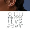 thumbnail image 3 of Dalazy 17 Pcs Boucles d'Oreilles en Acier Inoxydable Bijoux Nez Argent 1ensemble, 3 of 6
