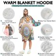 thumbnail image 5 of Wearable Oversized Blanket,Pioneer Flower Floral Print Pattern Wearable Blanket Hoodie for Adults,Cozy Hooded Blankets with Super Pockets,Super Warm Fuzzy Pullover for Women & Men, 5 of 6