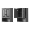 thumbnail image 4 of Daria Over-the-Toilet Bathroom Wall-Mounted Storage Cabinet in Dark Gray with Matte Black Trim, 4 of 4