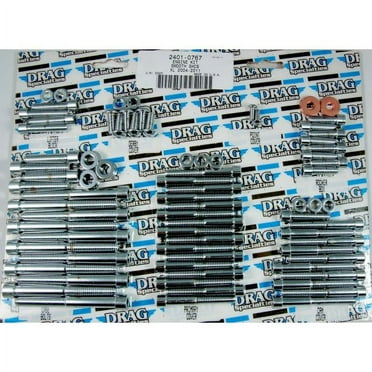 Drag Specialties DS-190879 Derby, Inspection and Primary Cover Chrome Socket-Head Bolt Set - Knurled