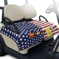 thumbnail image 2 of FKELYI Grunge American Flag Print Golf Cart Seat Cover Foldable Towel Blanket with Top Handle 4 Front Pockets for Storage fit Most EZGO Yamaha Club 2-Person Seat Carts, 2 of 6