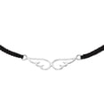 thumbnail image 3 of Lovely Sterling Silver Angel Wings Charm on Black Cotton Rope Bracelet, 3 of 5