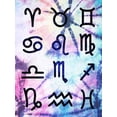 thumbnail image 2 of Villa, Milli 12x14 White Modern Wood Framed Museum Art Print Titled - Symbol Zodiac Tie Dye, 2 of 4