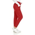 thumbnail image 4 of Hey Collection Womens Knit Stretch Scrub Joggers Scrubs Pants, Red, XL, 4 of 5