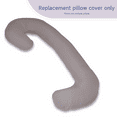 thumbnail image 5 of Microfiber Zippered Replacement Maternity Body Pillow Cover (Gray), 5 of 5