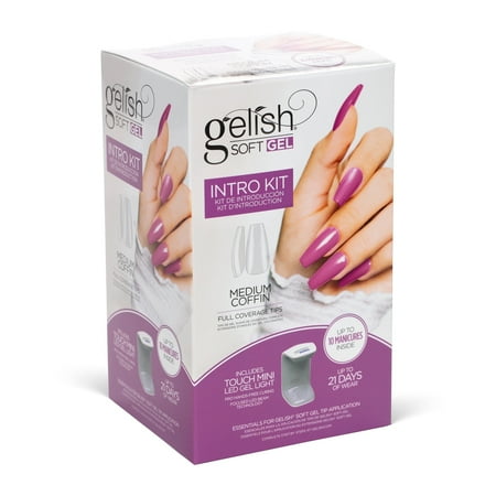 Gelish Soft Gel Intro Medium Coffin Nail Kit with 110 Ct Pre Shaped Tip