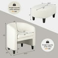 thumbnail image 2 of Gymax Modern Barrel Chair with Footrest Soft Teddy Velvet Anti-slip Felt Pads Beige, 2 of 10
