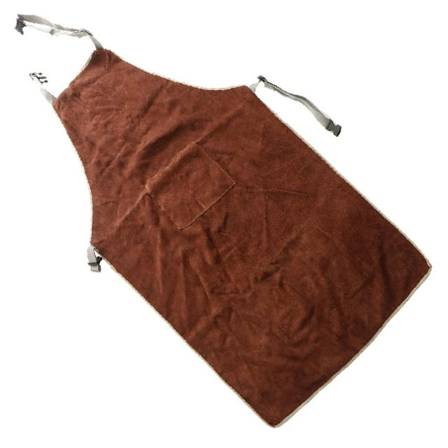 Delantal Protector Soldador Artificial Térmico Herramienta Profesional para Comercial - Marron 95x65cm Sunnimix Delantal de protección de soldadura