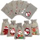 thumbnail image 4 of Christmas Hessian Bags, 12 Xmas Burlap Jute Gift Bag with Drawstring for Holiday, 4 of 5