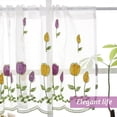 thumbnail image 2 of Lace Valance Curtain with Purple Tulip Embroidered, Bistro Curtain for Kitchen Bathroom Window Curtain,1 Panel,20" x 59", 2 of 4