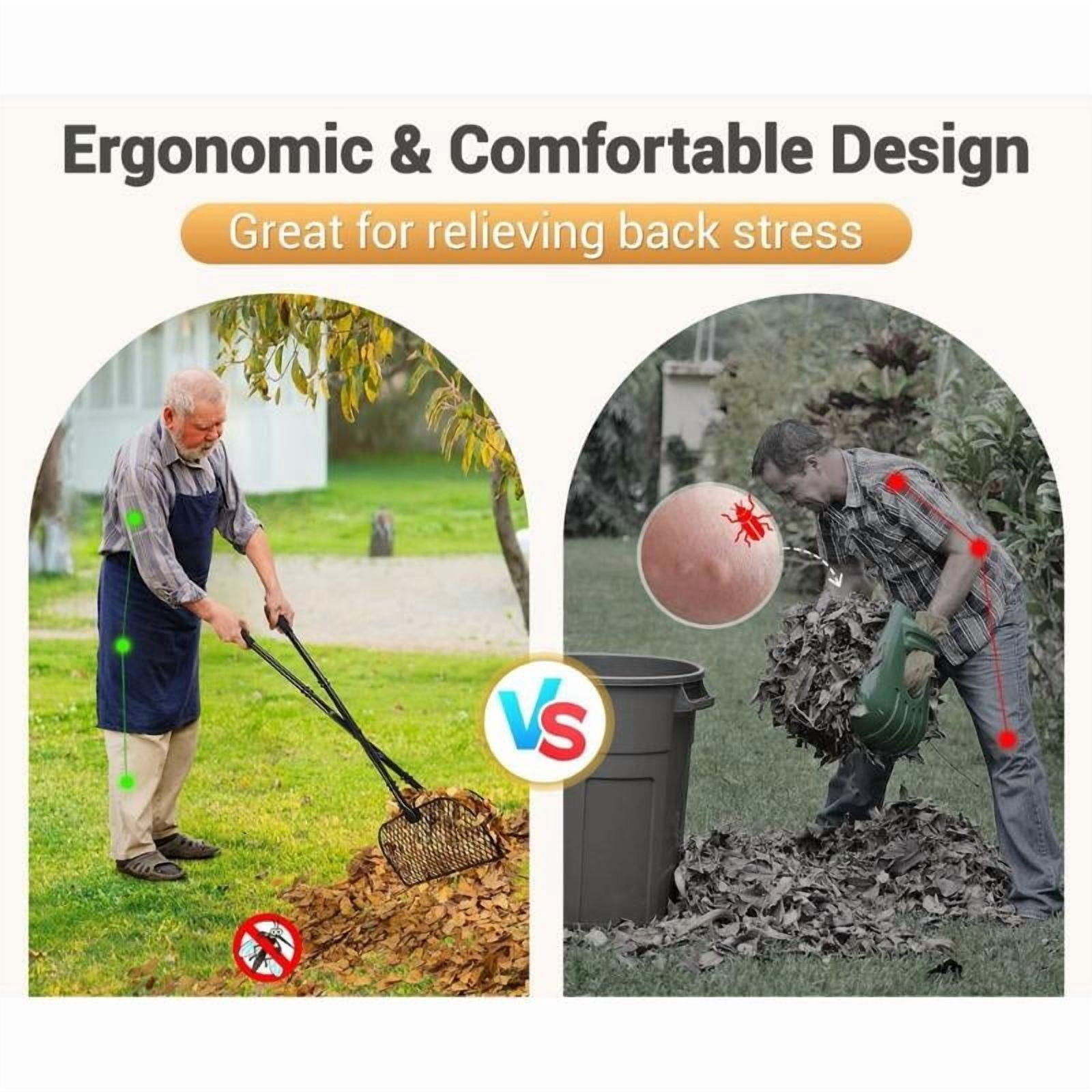 CEORPER Heavy Duty Yard Cleanup Tool With Extra Wide Head For Fast Leaves Removal