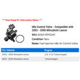 thumbnail image 2 of Idle Control Valve - Compatible with 2003 - 2006 Mitsubishi Lancer 2004 2005, 2 of 2