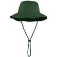 thumbnail image 6 of Wide Brim Hiking Fishing Safari Boonie Bucket Hats 100% Cotton UV Sun Protection For Men Women Outdoor Activities S/M Dark Green, 6 of 7