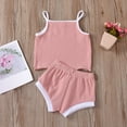 thumbnail image 6 of ibuvkizy Toddler Baby Girl Tank Top Sets Summer Baby Girl Outfits Clothes,Newborn Baby Sleeveless Color Cotton Tank Vest+Shorts Clothes Set,Gifts for Her, 6 of 9