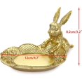 thumbnail image 3 of Jinsinto Golden Rabbit Statue, Jewelry Ring Trinket Stand Seated Rabbit, 3 of 4