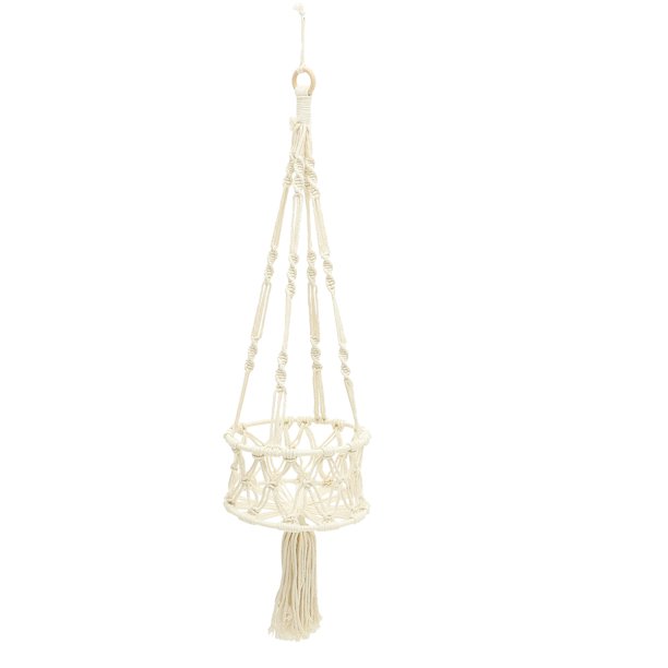 Cesta colgante de macramé para frutas, cesta multifunción para verduras, cesta de almacenamiento colgante tejida a mano