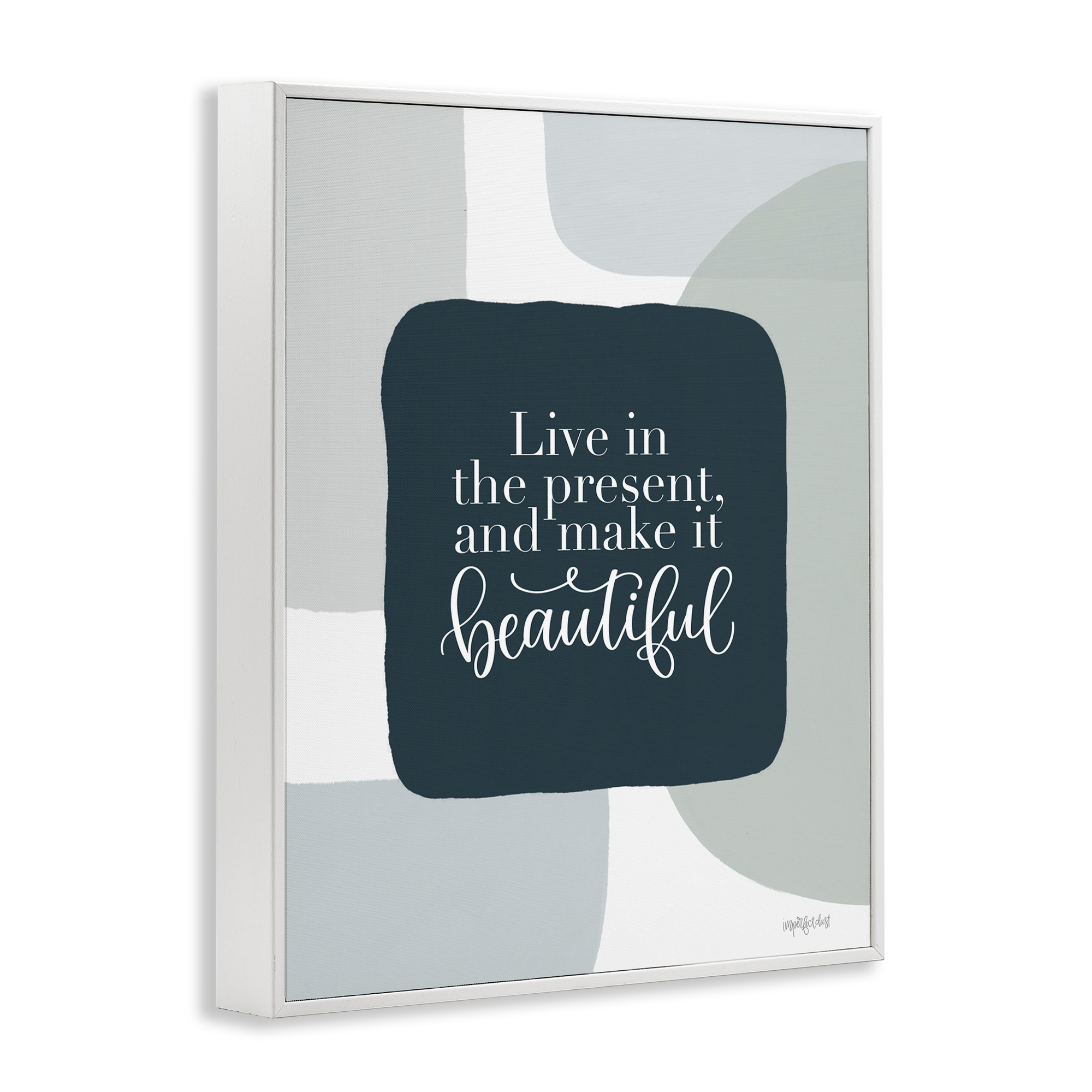 Stupell Industries Live In The Present Typography Painting White Framed Art Print Wall Art, 11 x 14