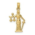 thumbnail image 3 of Real 14kt Yellow Gold 3-D Lady of Justice With Moveable Scales Pendant; for Adults and Teens; for Women and Men, 3 of 5