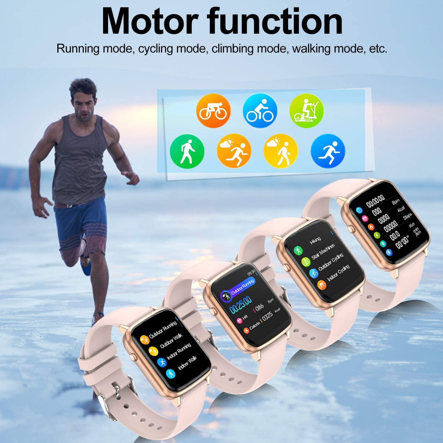 axGear 2020 CEGAR Fitness Tracker Smart Watch with Heart Rate Ip68 Waterproof Bluetooth Smartwatch Walmart