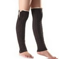 thumbnail image 1 of Calcetines cálidos Minnieouse hasta la rodilla con botones para mujer Gris oscuro, 1 of 6