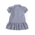 thumbnail image 6 of Spazoro Girls Cute Dresses, Button Front Collared Short Sleeve Plaid Casual A-Line Dress for School Blue Size 5-6 T, 6 of 9
