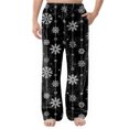 thumbnail image 3 of Garbnen Snowflake Flannel Sleep Pants for Men Winter Fluffy Fleece Sleep Pants for Men with Pockets Wide Leg Elastic Band Soft Pajama Pants, 3 of 7