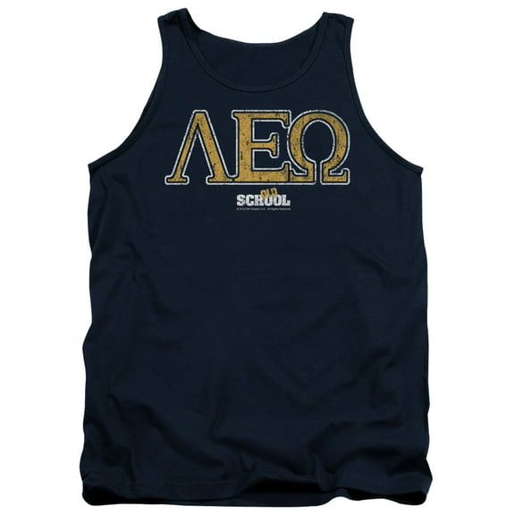 Old School Leo Adult Tank Top Navy