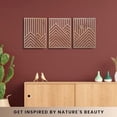 thumbnail image 5 of Modern Wooden Wall Sculptures - Set of 3 - Home Decor Accent - Large Wall Art for Living Room, Bedroom, Office - Easy Installation (Oak, Medium - Mountain and Sun), 5 of 7