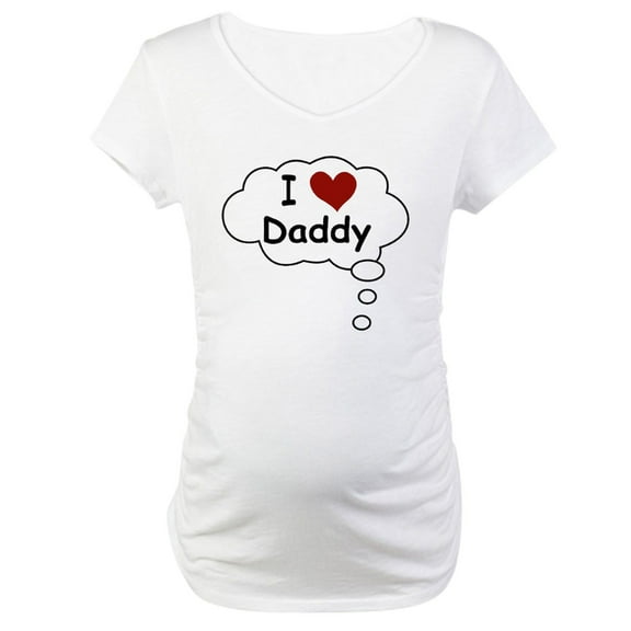 CafePress - Bellytalk I Heart Daddy Maternity T Shirt - Cotton Maternity T-shirt, Cute & Funny Pregnancy Tee