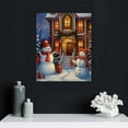 thumbnail image 4 of GOSMITH  Christmas Canvas Prints Wall Art,  Snowy Scene Picture for Holiday Decor, Snow Man Pine Tree Wall Painting-12x16/16x20in Framed, 4 of 4
