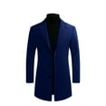 thumbnail image 2 of Winter Jackets for Men, Fall/winter New Style Plus Cotton Solid Color Woolen Lapel Overcoat Jacket, 2 of 6