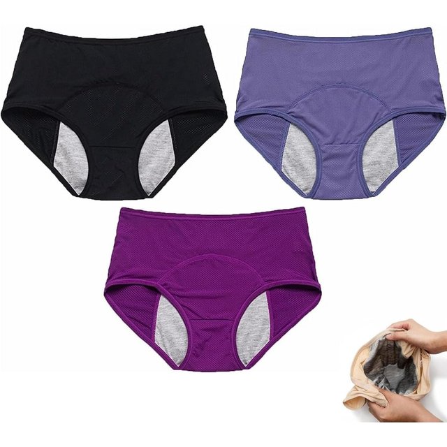3 paquete de ropa interior de las fugas: bragas a prueba de fugas de Everdries para más de 60#S Incontinence, 3x -Large