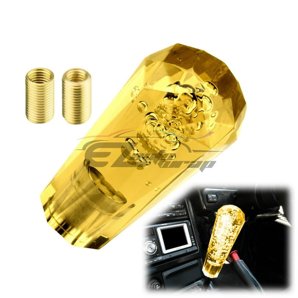 Shift Knob Stick Yellow Smoke Crystal Bubble Manual Gear Shifter 10cm Long