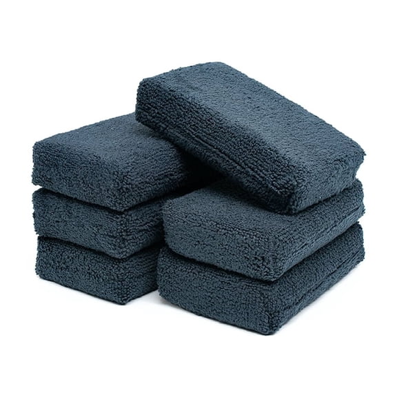 The Rag Company - Terry Sponge Applicator - 3in x 5in, Black (6 Pack)