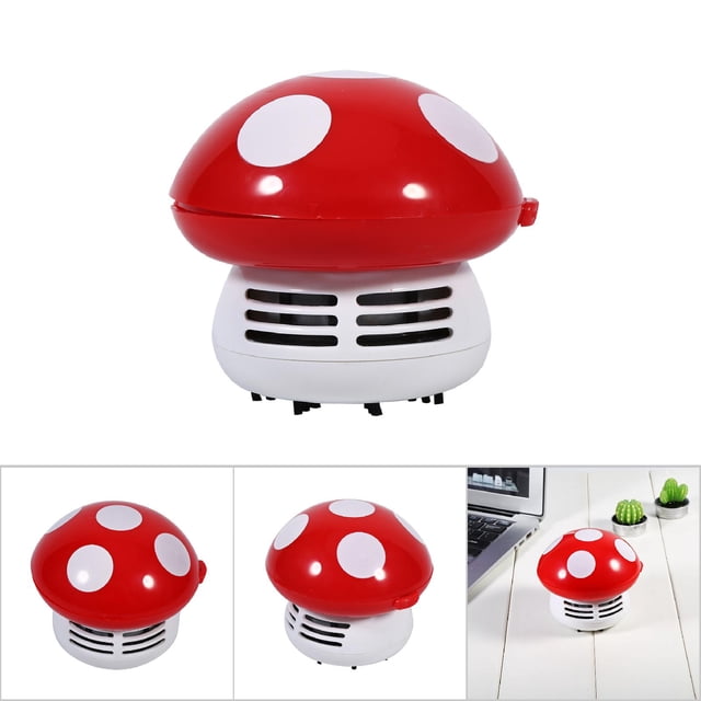 Lindo Mini Champiñón de Champiñones teclado de escritorio aspiradora de polvo de polvo barredora nuevo rojo